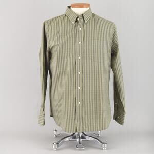 Vintage Dockers Long Sleeve Button Down Green Plaid Shirt Men's Large